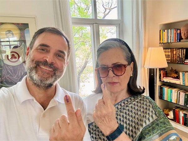 Congress Parliamentary Party Chairperson Sonia Gandhi and Rahul Gandhi after casting their votes. (Photo/@RahulGandhi)