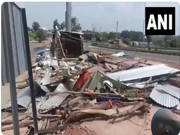 Bus rammed into roadside hutments at Verna in South Goa (Photo/ANI)