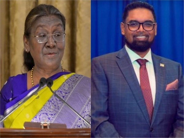 President Droupadi Murmu (left), Guyana President Irfaan Ali (Image Credit: X/@presidentaligy)
