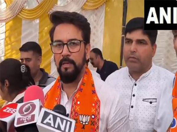 Union Minister and BJP candidate from Hamirpur Lok Sabha seat Anurag Thakur (Photo/ANI)