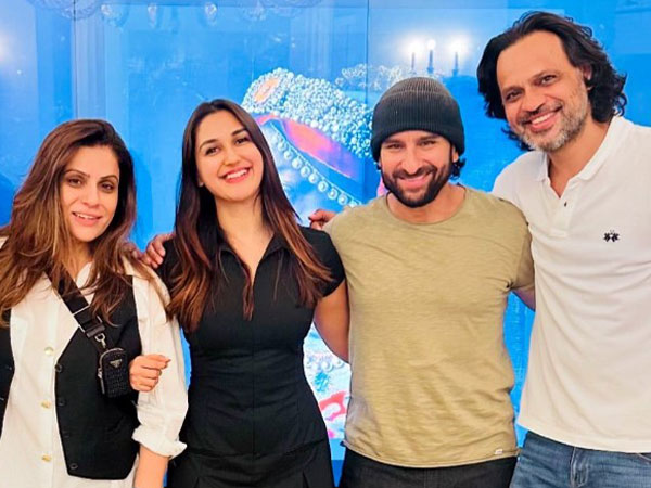 Mamta Anand, Nikita Dutta, Saif Ali Khan, Robbie Grewal (image source: Instagram/nikifying)