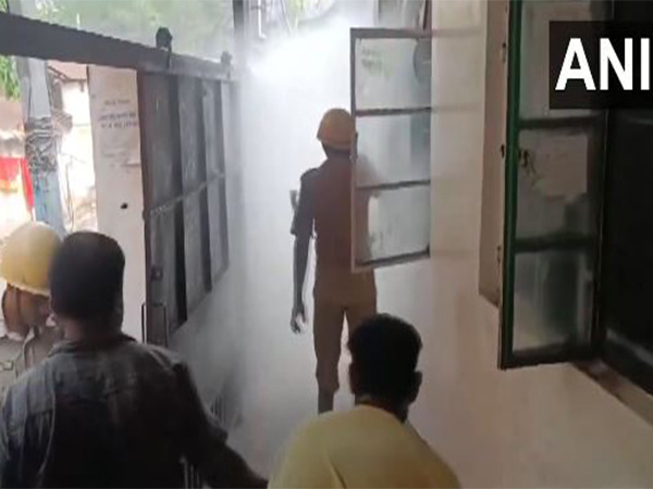 Fire breaks out at Siliguri Municipal Corporation's trade licence department. (Photo/ANI)