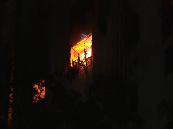 Visual of the fire incident in Patna apartment (Photo/ANI)