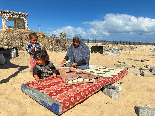 Displaced Palestinians take shelter at the border with Egypt, during an Israeli military operation, in Rafah (Photo/Reuters)