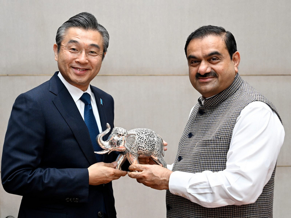 Japanese ambassador Hiroshi Suzuki with Adani group chairman Gautam Adani (Photo source: @gautam_adani/X)