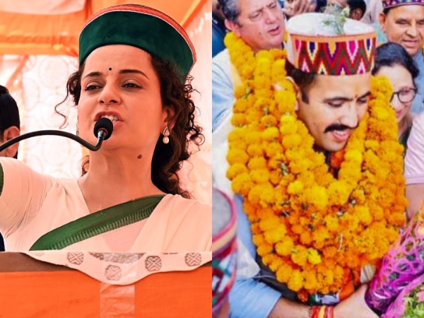 Actor-turned-politician Kangana Ranaut and Congress leader Vikramaditya Singh (Photo/ANI)