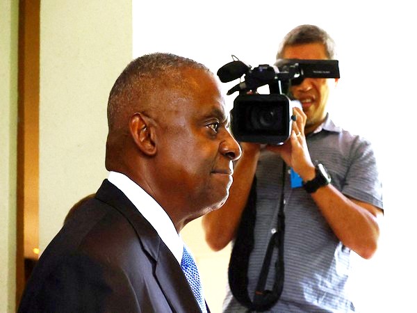 US Defence Secretary Llyod Austin at Shangri-La, Singapore (Photo credit/Reuters)