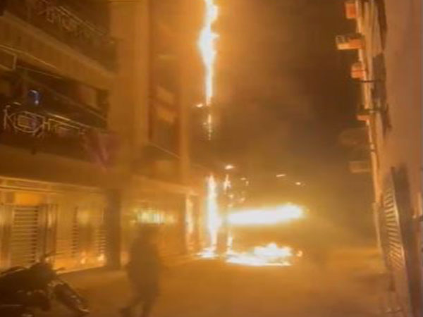 Fire breaks out in a gas pipeline in Saket, South Delhi (Photo/ANI)