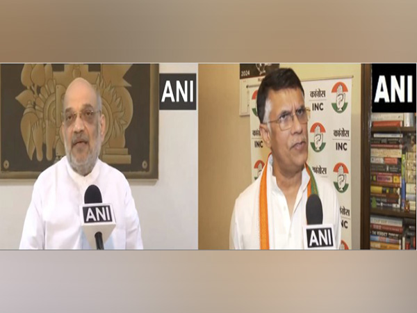 Union Home Minister Amit Shah and Congress leader Pawan Khera (Photo/ANI)