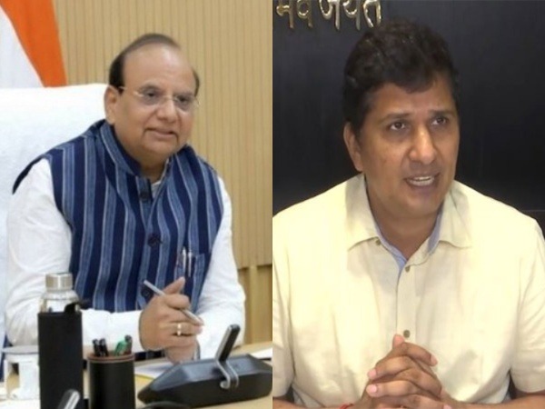 Delhi Minister Saurabh Bhardwaj and Delhi LG VK Saxena (File Photo/ANI)