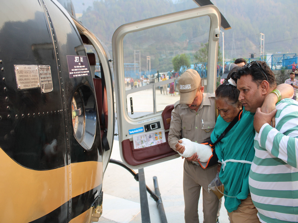 Injured person being airlifted to AIIMS Rishikesh (Photo/ANI) 