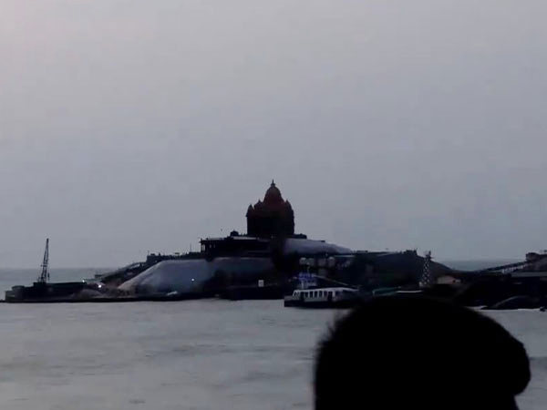 A visual from Vivekananda Rock Memorial where PM Modi is meditating (Photo/ANI)