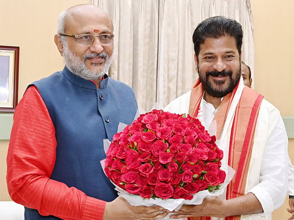 CM Revanth Reddy invites Governor Radhakrishnan for Telangana State Formation Day (Photo/X/@revanth_anumula)