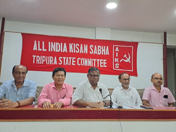 AIKS State Committee Secretary, Pabitra Kar speaking at the press conference. (Photo/ANI)