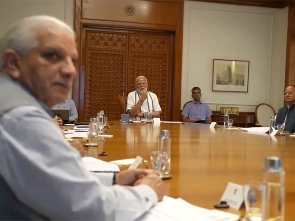 PM Modi holds meeting to review post-cyclone situation (Photo/ANI)