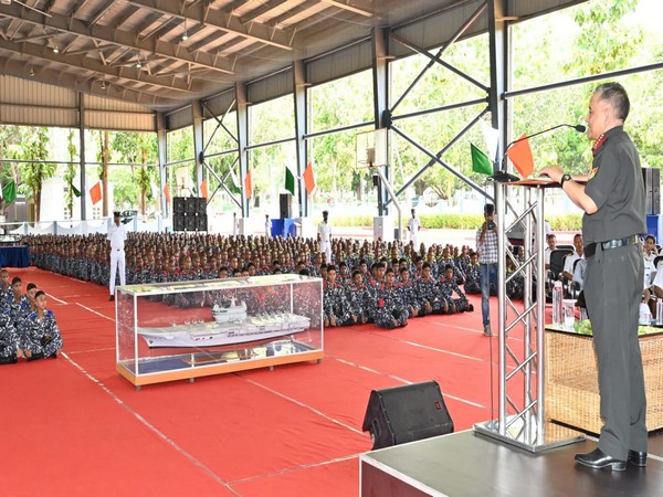 CDS General Anil Chauhan visits INS Chilka. (Photo/ANI)