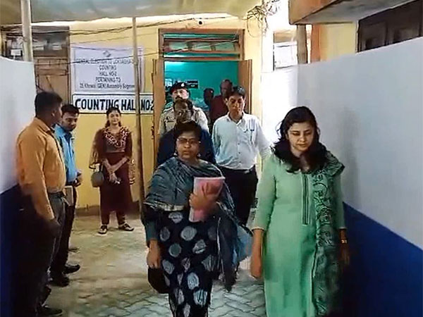Counting observer inspects counting hall at Khowai sub-divisional magistrate's office (Photo/ANI)