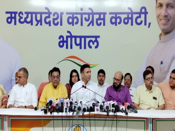 Congress chief Jitu Patwari addressing the press conference (Photo/ANI)