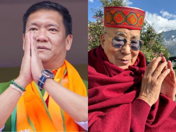 Arunachal Pradesh CM Pema Khandu and Dalai Lama (Photo/ANI)