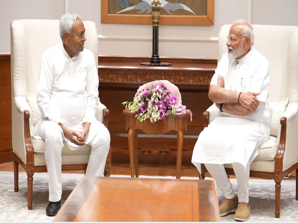 Bihar CM Nitish Kumar with PM Modi in Delhi (Photo/ANI)