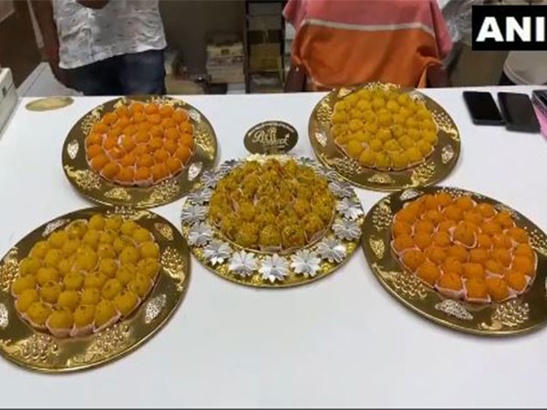 Laddus kept for sale as their demand have increased ahead of counting day. (Photo/ANI)