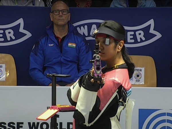 India shooter Ramita in action during ISSF World Cup Rifle/Pistol (Image: NRAI media) 