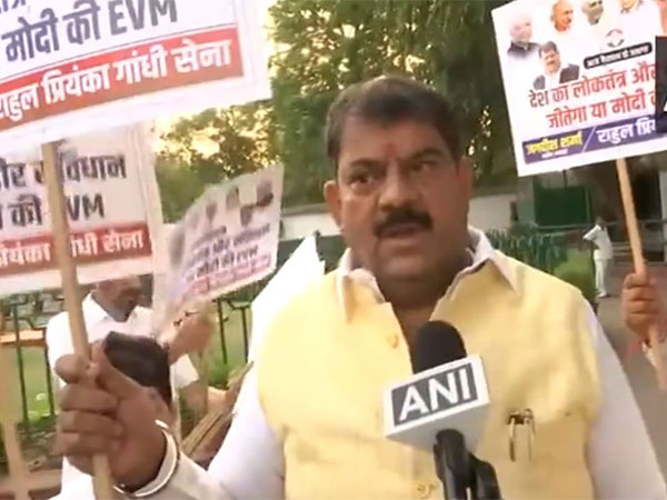 Congress worker Jagdish Sharma (Photo/ANI)