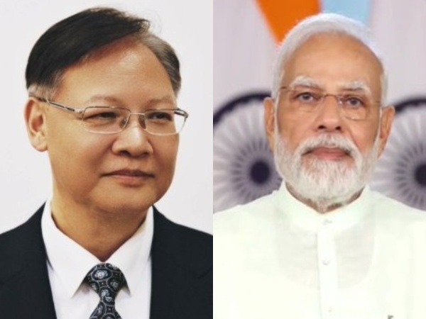 China's ambassador to India Xu Feihong (left), PM Narendra Modi (Image Credit: X/@China_Amb_India)