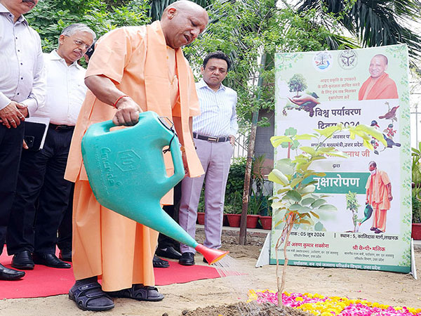 CM Yogi Adityanath plants sandalwood sapling on World Environment Day (Photo@myogiadityanath--X))