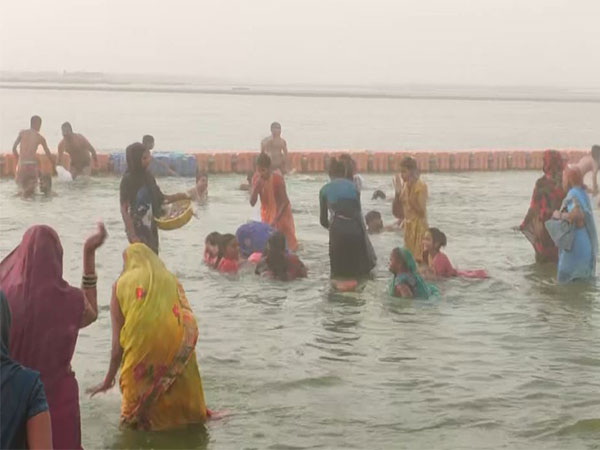 People in Prayagraj celebrating Vat Savitri Puja (phot/ANI0 