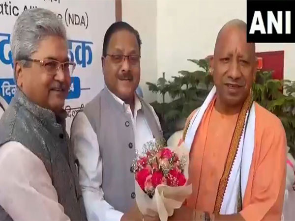 Uttar Pradesh Chief Minister Yogi Adityanath arrives at Parliament (Photo/ANI)