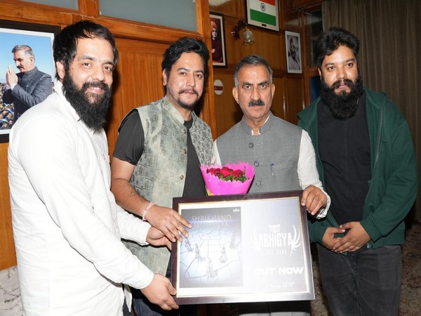 Himachal CM Sukhu releases song 'Shrikhand Mahadeva' sung by Anshul Kapoor (Photo/ANI)