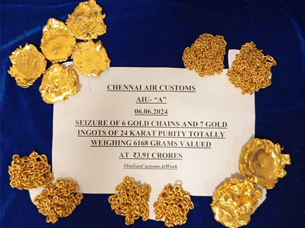 Customs seize gold worth Rs 3.91 crore (Photo credit: Chennai Customs)
