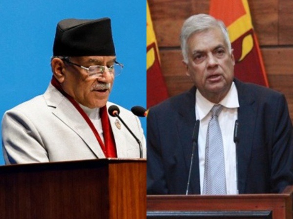 Nepal PM Pushpa Kamal Dahal 'Prachanda' and Sri Lankan President Ranil Wickremesinghe (Reuters/(File photo) 