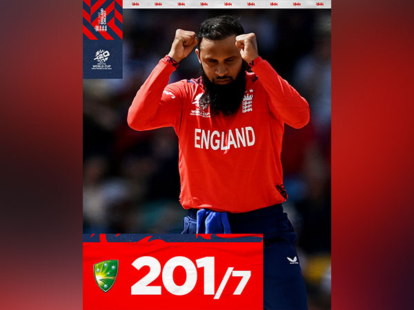 Adil Rashid celebrating a wicket. (Photo- England Cricket X)