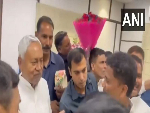 Bihar CM Nitish Kumar met party workers at his residence in Delhi
