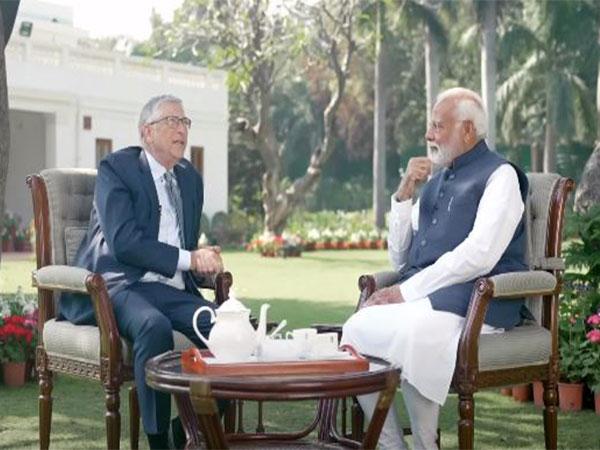 Prime Minister Narendra Modi with Microsoft co-founder Bill Gates at the PM's residence in March 2024 (Photo/ANI)