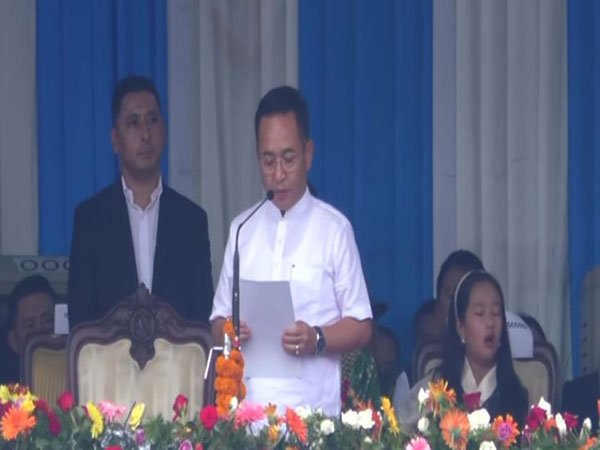 Prem Singh Tamang takes oath as Sikkim Chief Minister (Photo/ANI)