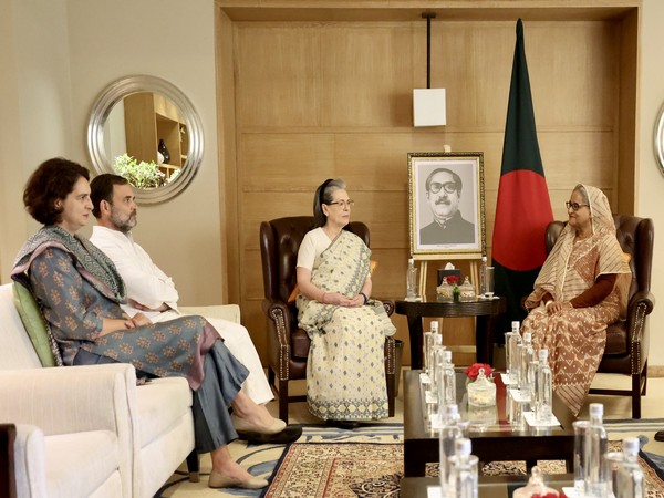 Sonia Gandhi, Rahul, and Priyanka meet Bangladesh PM Sheikh Hasina (Photo/X@IYC)