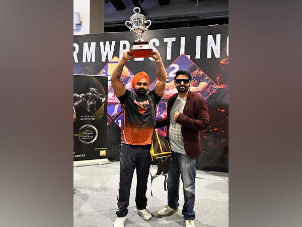 Karaj Virk lifting trophy after becoming champion of champions at Pro Panja League X Sheru Classic (Image: PPL)