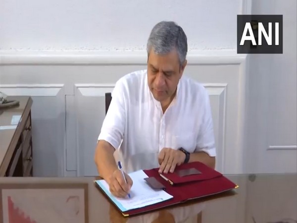 Ashwini Vaishnaw takes charge as I&B Minister. (Photo/ANI)