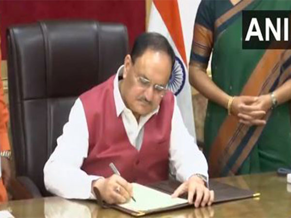 JP Nadda takes charge as Health Minister (Photo/ANI)