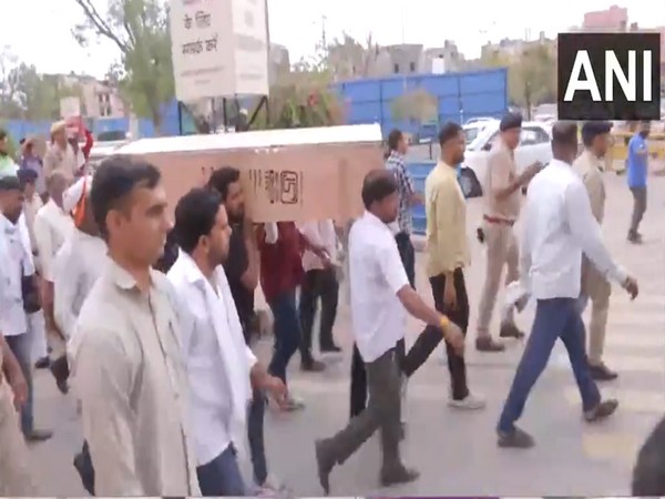Bodies of victims brought to Jaipur from Jammu. (Photo/ANI)