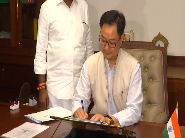 Kiren Rijiju takes charge as Minister of Parliamentary Affairs  (Photo/ANI) 