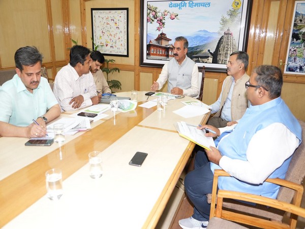 Chief Minister Thakur Sukhvinder Singh Sukhu in a meeting. (Photo/ANI)