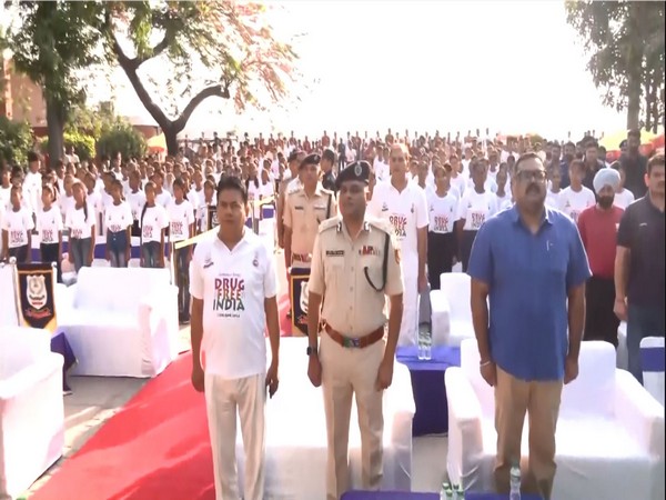 Chandigarh police, NCB organise walkathon at Sukhna Lake to spread awareness on drug abuse (Photo/ANI)