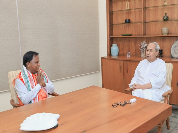 Odisha CM-designate Mohan Charan Majhi meets Naveen Patnaik (Photo/ANI)