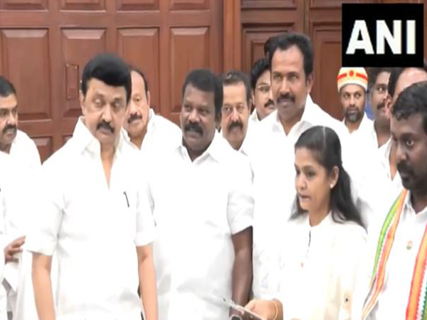 Tamil Nadu CM Stalin attends newly elected Congress MLA Tharahai Cuthbert's swearing-in ceremony (Photo/ANI)