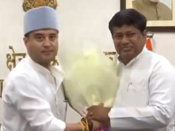 Minister of DoNER Jyotiraditya M. Scindia with MoS of DoNER Sukanata Majumdar (Photo/ANI)