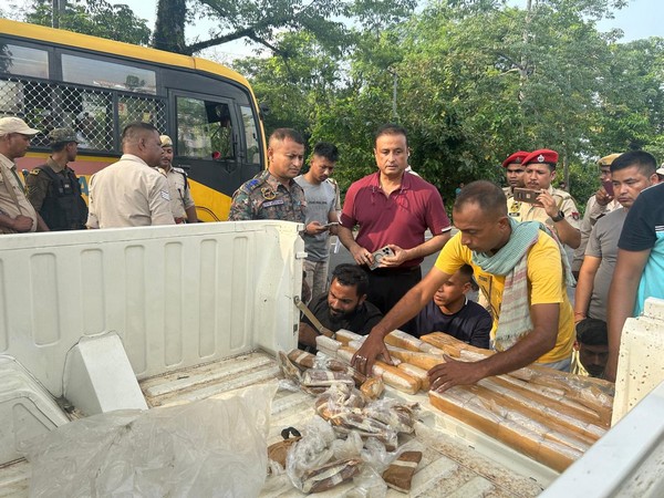 Assam police seizes over 2 lakh Yaba tablets in Karimganj (Photo/ANI)